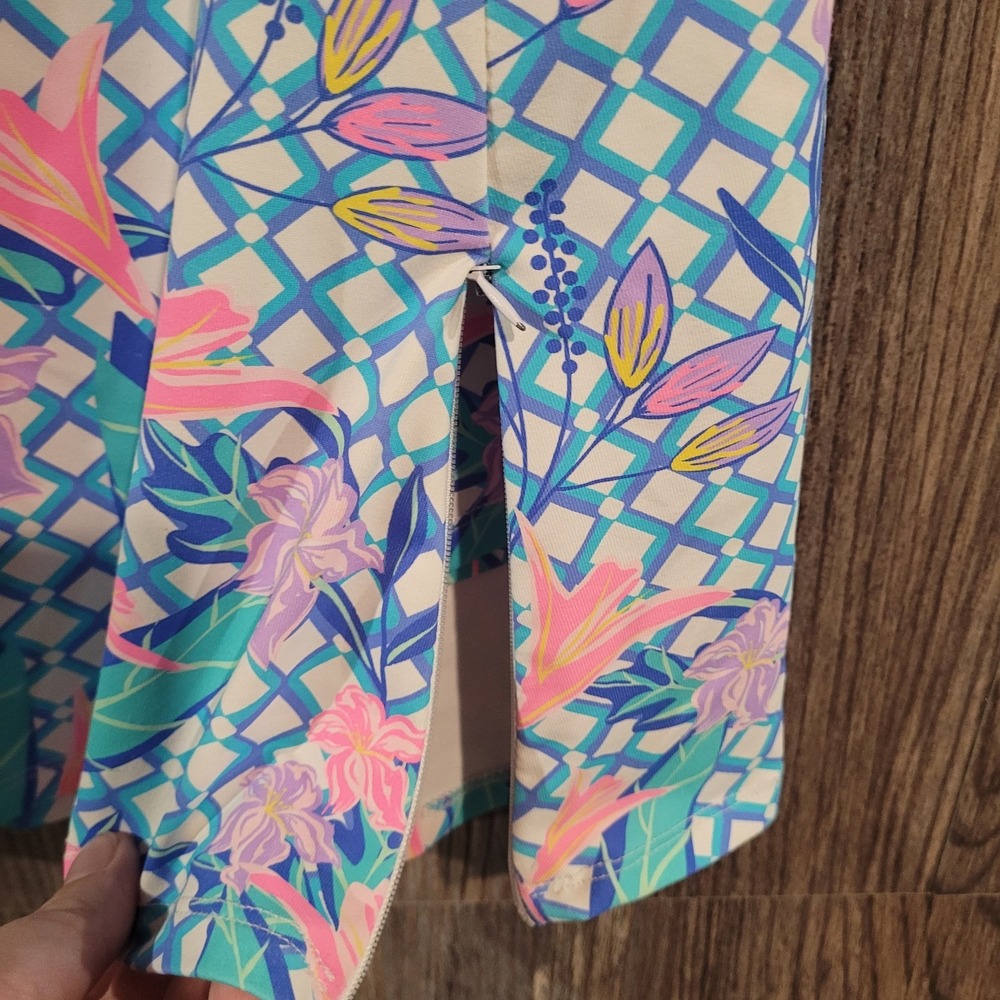 Lulu-B Floral Athletic Skort Size Small Multicolor Zip Pockets Golf Tennis - Picture 5 of 14